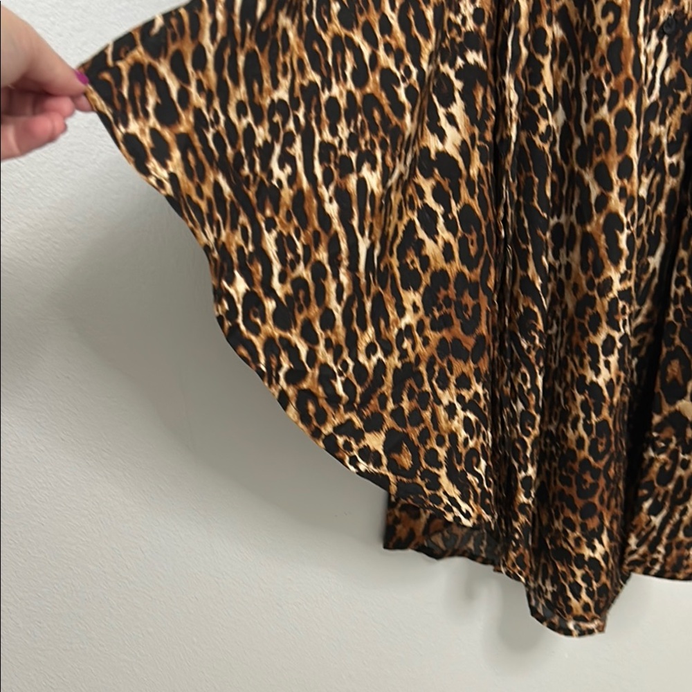 Cato Brown and Tan Leopard Print High Low Dress - Picture 3 of 4